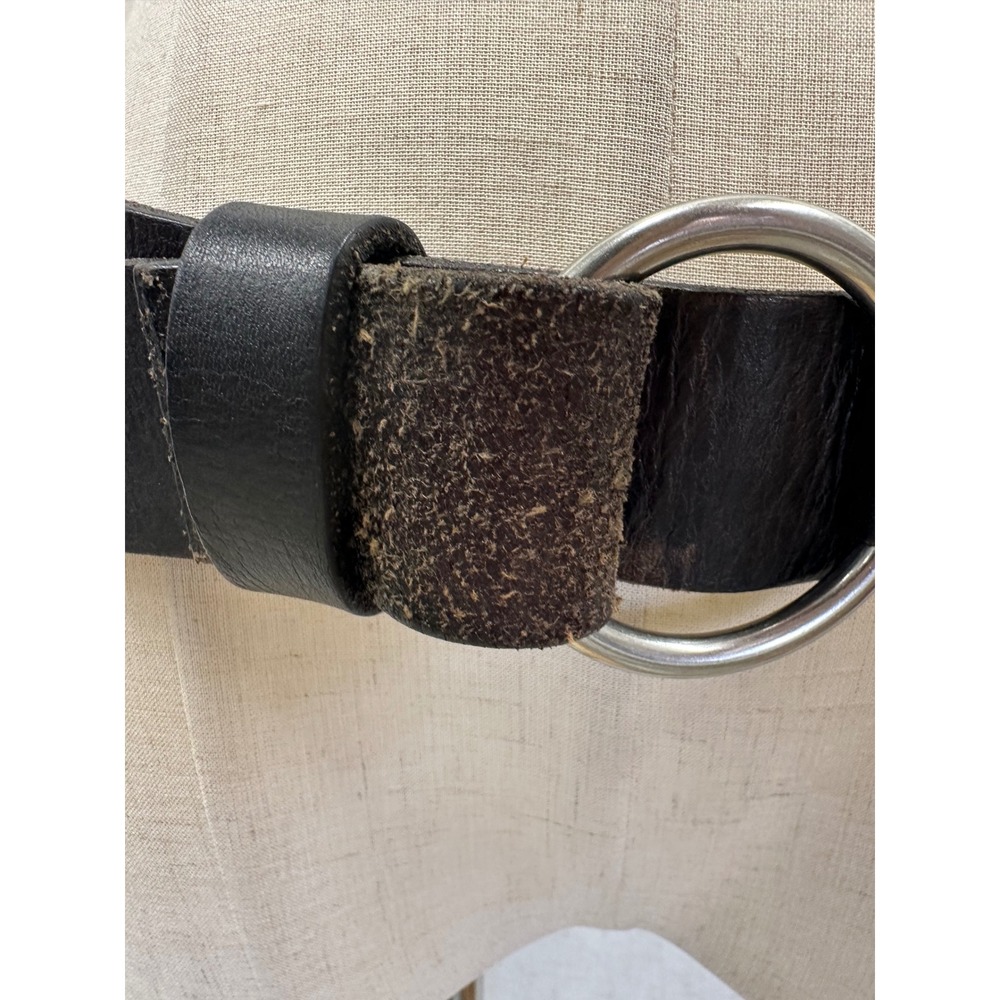 Lauren Ralph Lauren Dark Brown Genuine Leather O-Ring Buckle Belt Womens Large - Picture 3 of 13